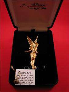   Tinkerbell Pin Brooch 24kt Goldplate Crystals Tink VALENTINE♥  