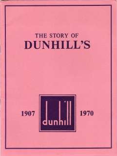 THE STORY OF DUNHILLS 1907 1970 CATALOG BOOK PIPE ** 28 SITE 
