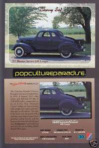 1937 CHEVROLET MASTER SERIES GB COUPE CAR Chevy Card  