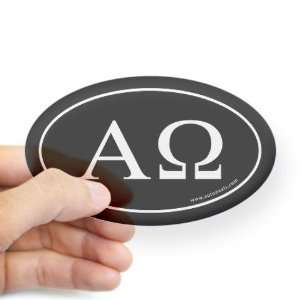  Alpha and Omega Sticker  Black Oval God Oval Sticker by 