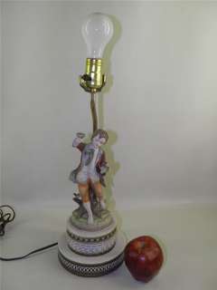 ANTIQUE BISQUE FIGURAL HAND PAINTED LAMP ANDREA BY SADET JAPAN  