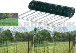 GARDEN GREEN PVC COATED BORDER WIRE MESH FENCE 10M/20M/30M/40M X 0.9M 