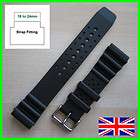 Black Rubber Resin Diver Strap For Citizen Type Watch