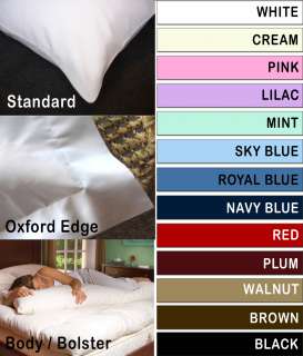 Percale   Oxford Edge, Bolster & Standard Pillow Cases  