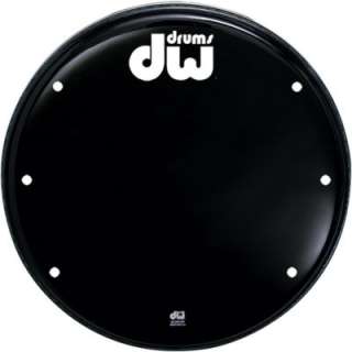 DW 22 Vented Logo Front Bass Drum Head   Ebony  