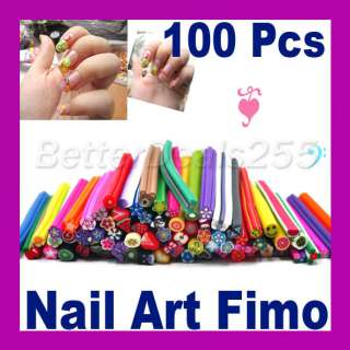 100 pcs Nail Art Canes Stickers Rod Fimo Decorate Fruit  