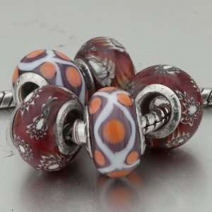  5 Deep Red Orange Dots Pandora Beads Bracelets Pugster 