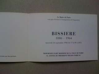   Bissière carton invitation Musée Art Moderne Paris 1986
