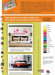 Your Name Personalised Wall Art Stickers Kids Butterfly  