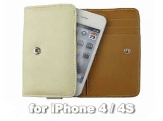 Wallet Purse w/ Card slot Leather Case Cover for iphone 4 iPhone 4S 