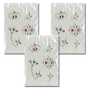  3 Sheets Flower Plastic Gem Charms Arts, Crafts & Sewing
