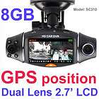 GPS Dual lens Car DVR,2.7 Vehicle Digital recorder,Das​.