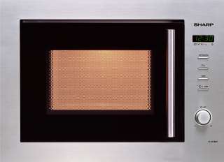 SHARP EDELSTAHL EINBAU MIKROWELLE 50 cm + DISPLAY, 12 PROGRAMME 