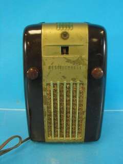 Westinghouse H125 Little Jewel Refrigerator Antique Tube Radio Brown 