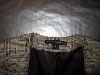   TRACY JACKET Size 4 Brown Off White Cotton Linen Tweed Blazer  