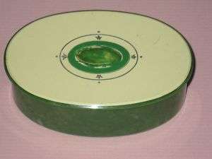 ART DECO MARBLIZED CELLULOID TRINKET BOX OVAL VANITY  