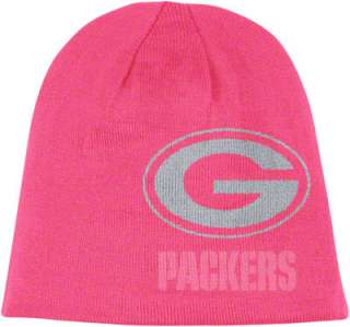 Green Bay Packers Womens Grey/Pink Reebok Reversible Knit Hat 