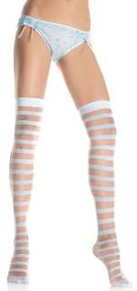 Light Blue Striped Thigh Highs   Pantyhose, Stockings & Tights