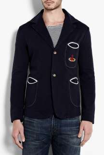 Vivienne Westwood  Navy Piped Pocket Sporting Jersey Blazer by 