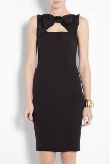 Moschino Cheap & Chic  Black Crepe Bow Neck Pencil Dress by Moschino 
