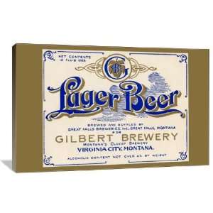  Gilbert Brewery Lager Beer   Gallery Wrapped Canvas 