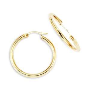    New Womens Large 14k Yellow Gold Round Hoop Earrings Jewelry