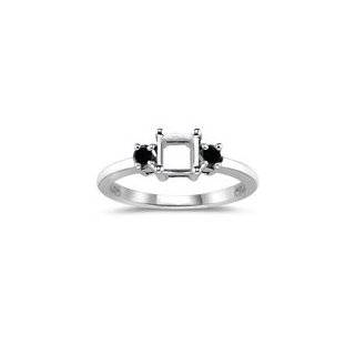   22 0.26 Cts Black Diamond Ring Setting in 14K White Gold 7.5 Jewelry