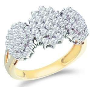   Cluster Set Round Cut Ladies Diamond Engagement Anniversary Ring Band