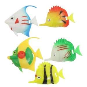   Stripe Colorful Plastic Fish Ornament for Aquarium