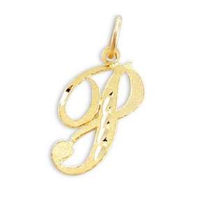   Letter Pendant 14k Yellow Gold Initial Solid Jewel Roses Jewelry