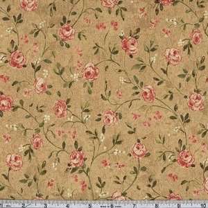  45 Wide A Call To Joy Medium Floral Tan Fabric By The 