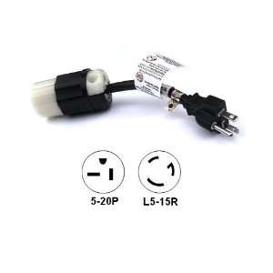  NEMA 5 20P to Locking L5 15R Power Cord Plug Adapter   20A 