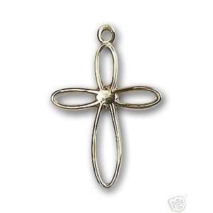   Gold Fill Sterling Silver Loop Cross Pendant Necklace Jewelry