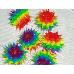 Rainbow Color Rubber Sea Urchin Bead 8mm Arts, Crafts 