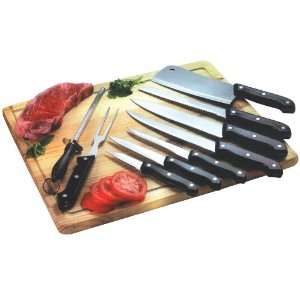 HDS Trading Knife Set 10 Piece With Board Stainless Steel Finish   HDS 