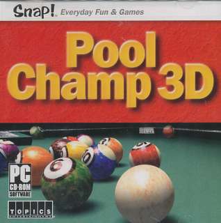 POOL CHAMP 3D Snap Billiards PC Game NEW VISTA OK  