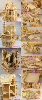 3D wooden puzzle doll wood house 4rooms with Furniture  