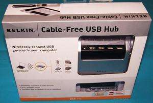 Belkin 4 Port USB 2.0 Cable Free Wireless Hub F5U301 0722868589557 
