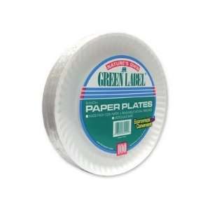  Paper Plates, Green Label, 6 Plate, 1000/CT, White 