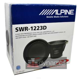 ALPINE SWR 1223D Type R Subwoofer DVC 2 Ohm 12 1,800 Watt Car Audio 