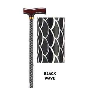  Aluminum Folding Cane, Black Wave Design Health 