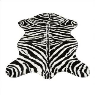  Narrow Stripe Pelt  Zebra Collection  Faux Fur Rug  3 foot X 5 foot
