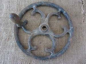   Iron Farm Wheel  Pulley Antique Old Tools Implement Tractor Barn 6761