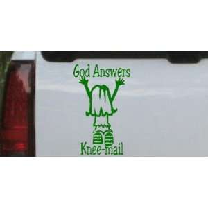 God Answers Knee mail Girl Christian Car Window Wall Laptop Decal 