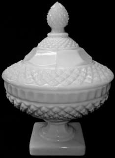 Vintage Westmoreland Milk Glass English Hobnail Pattern Covered Candy 