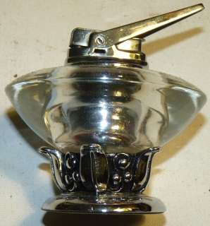 OLD VINTAGE RONSON N.J. TOBACCO LARGE LUCITE TABLE LIGHTER  