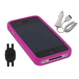  Silicone Skin Case + Car Charger for Apple iPhone 4 4th Generation 