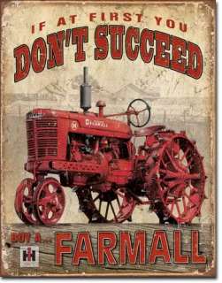 Farmall McCormick Tractor Retro Tin Sign Metal Poster  
