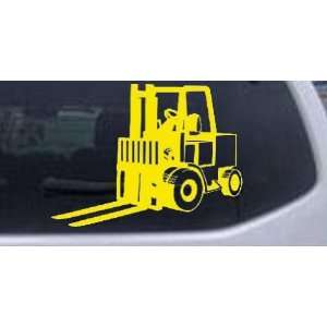 Yellow 30in X 22.5in    Fork Lift Construction Business Car Window 