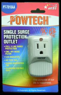 FULL 3 WAY LINE SINGLE SURGE PROTECTION ELECTRICAL POWER OUTLET 270 